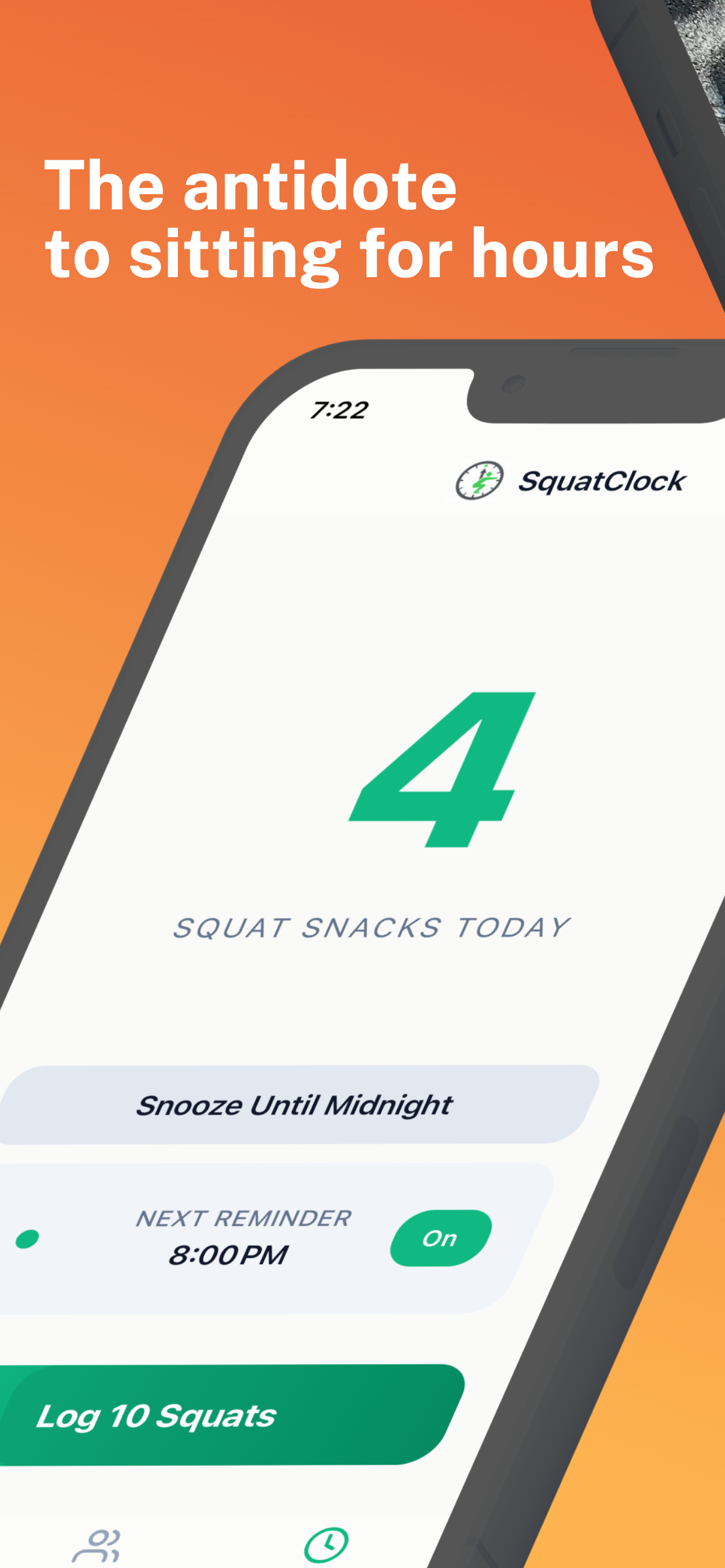 Sitting is killing you - SquatClock is the antidote